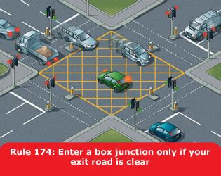 when may you enter box junction|when may you wait in the area marked with a cycle.